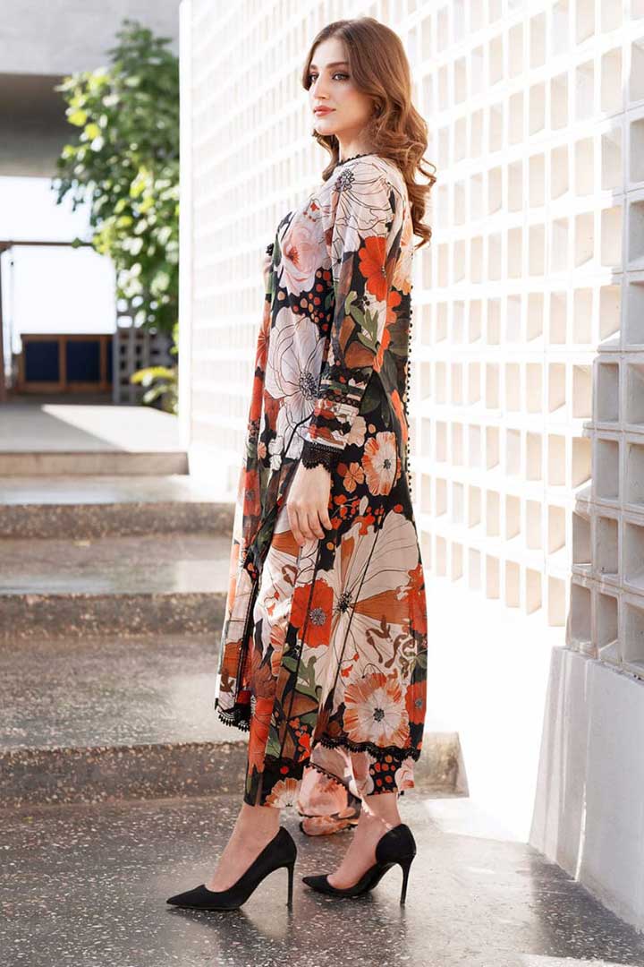 BAROQUE – 3PC KHADDAR UNSTITCHED DIGITAL PRINTED SUIT WITH EMBROIDERED PATCHES