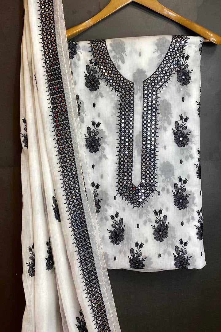 Chiffoon Resham work With 9MM 3P