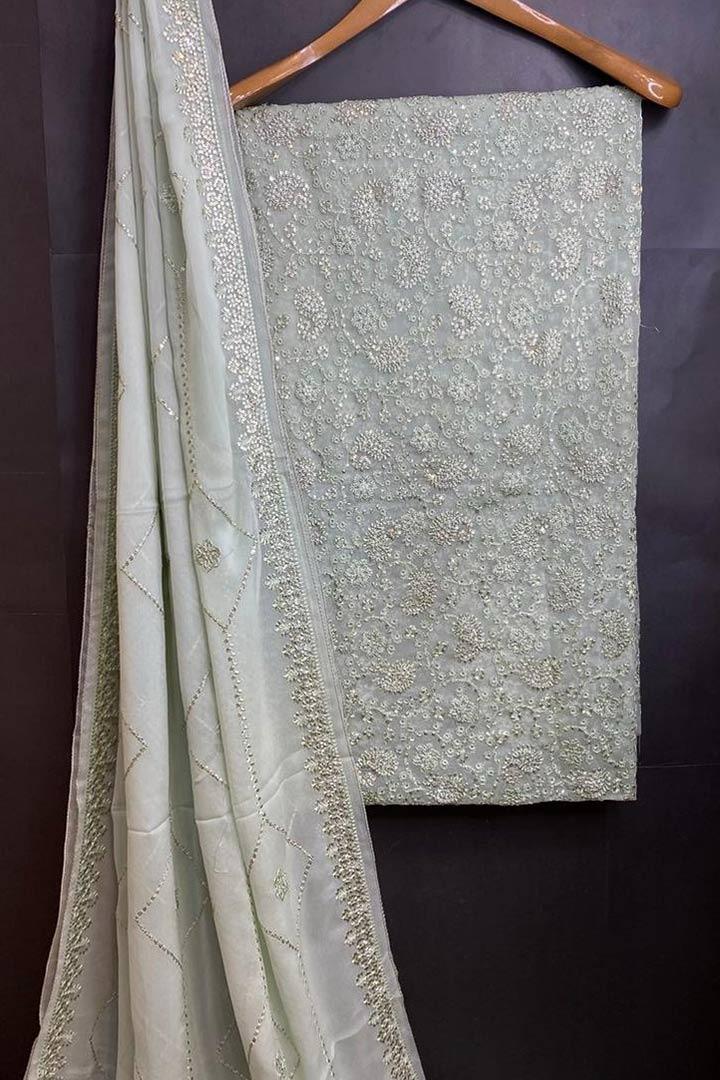 Crinkle Chiffon Thread work 3p