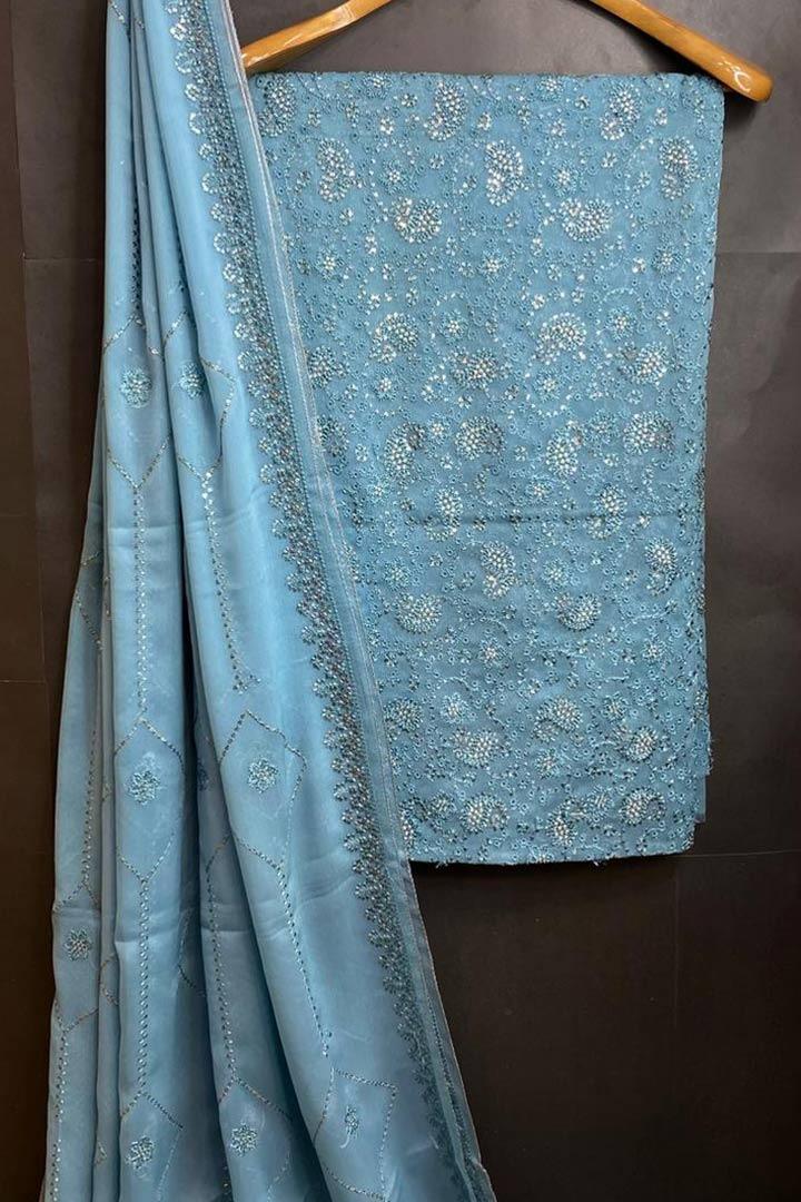 Crinkle Chiffon Thread work 3p