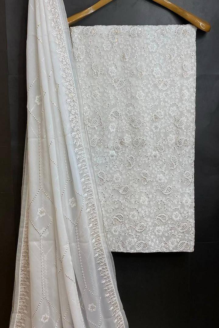 Crinkle Chiffon Thread work 3p