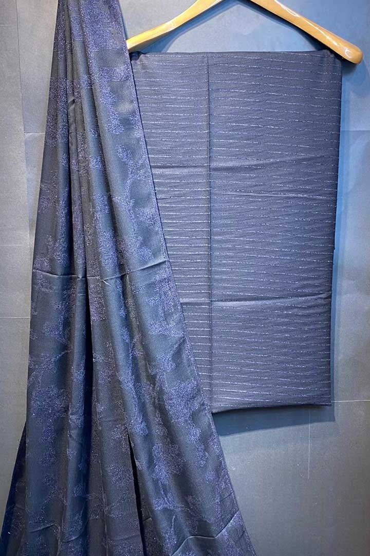 Bana Dora Dhanak Jauquard velvet Shawl 3pc