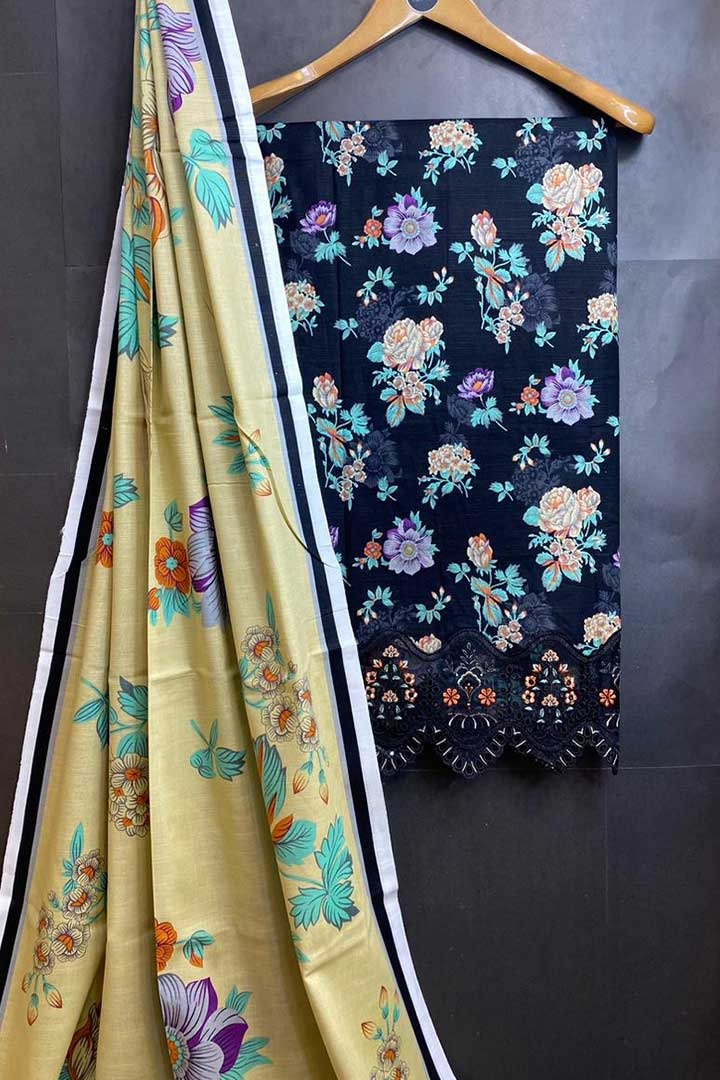 Premium Luxry Khadar Gala Daman Aplic 3pc