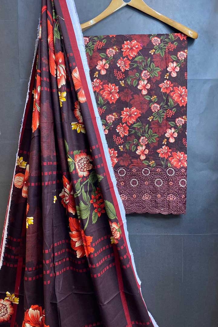 Premium Luxry  Khadar Gala Daman 3pc
