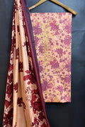 Dhanak Embroidred Printed 3pc