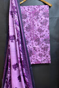 Dhanak Embroidred Printed 3pc