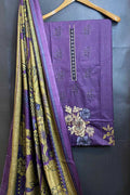 Dhanak Embroidred Printed 3pc