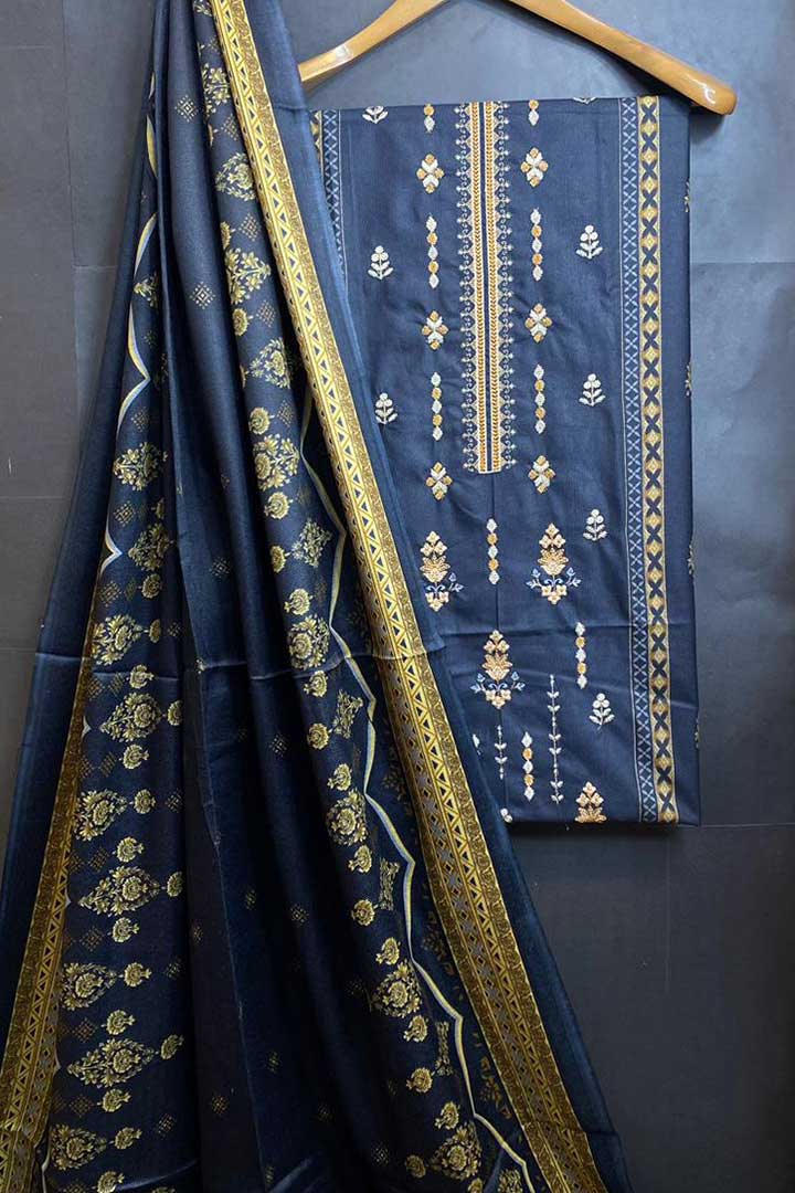 Dhanak Embroidred Printed 3pc