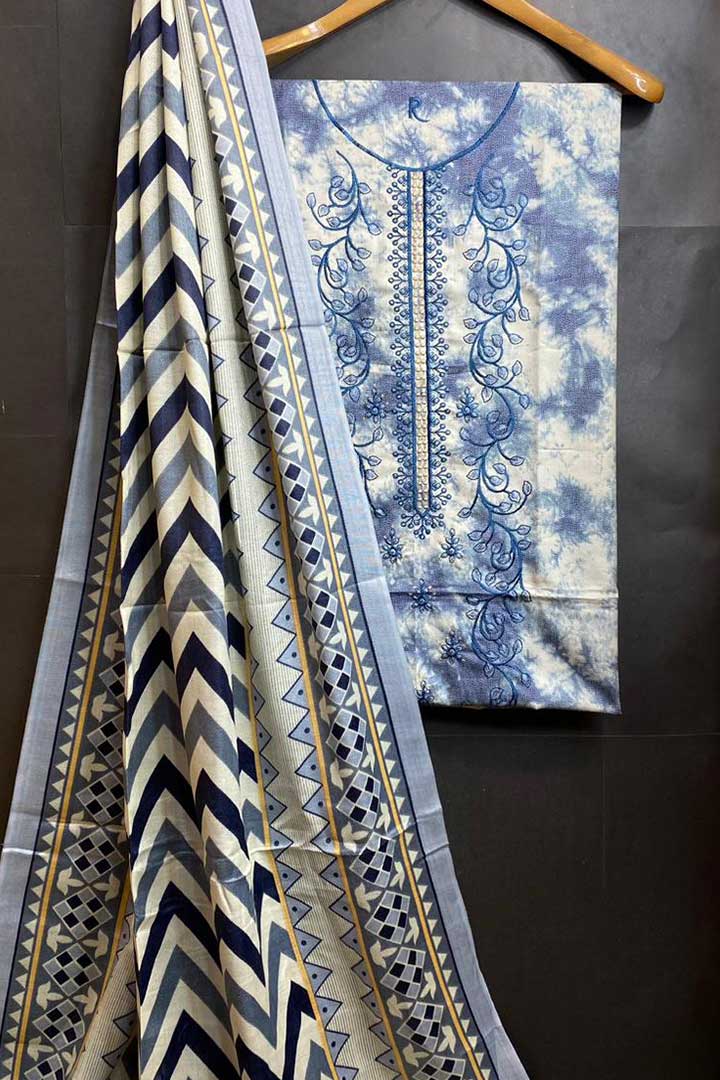 Dhanak Embroidred Printed 3pc